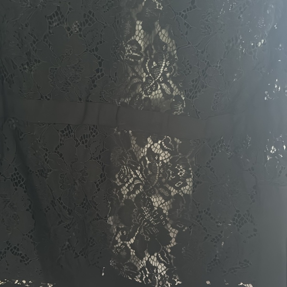 Beautiful black floral sheer jacket button up - Picture 12 of 15